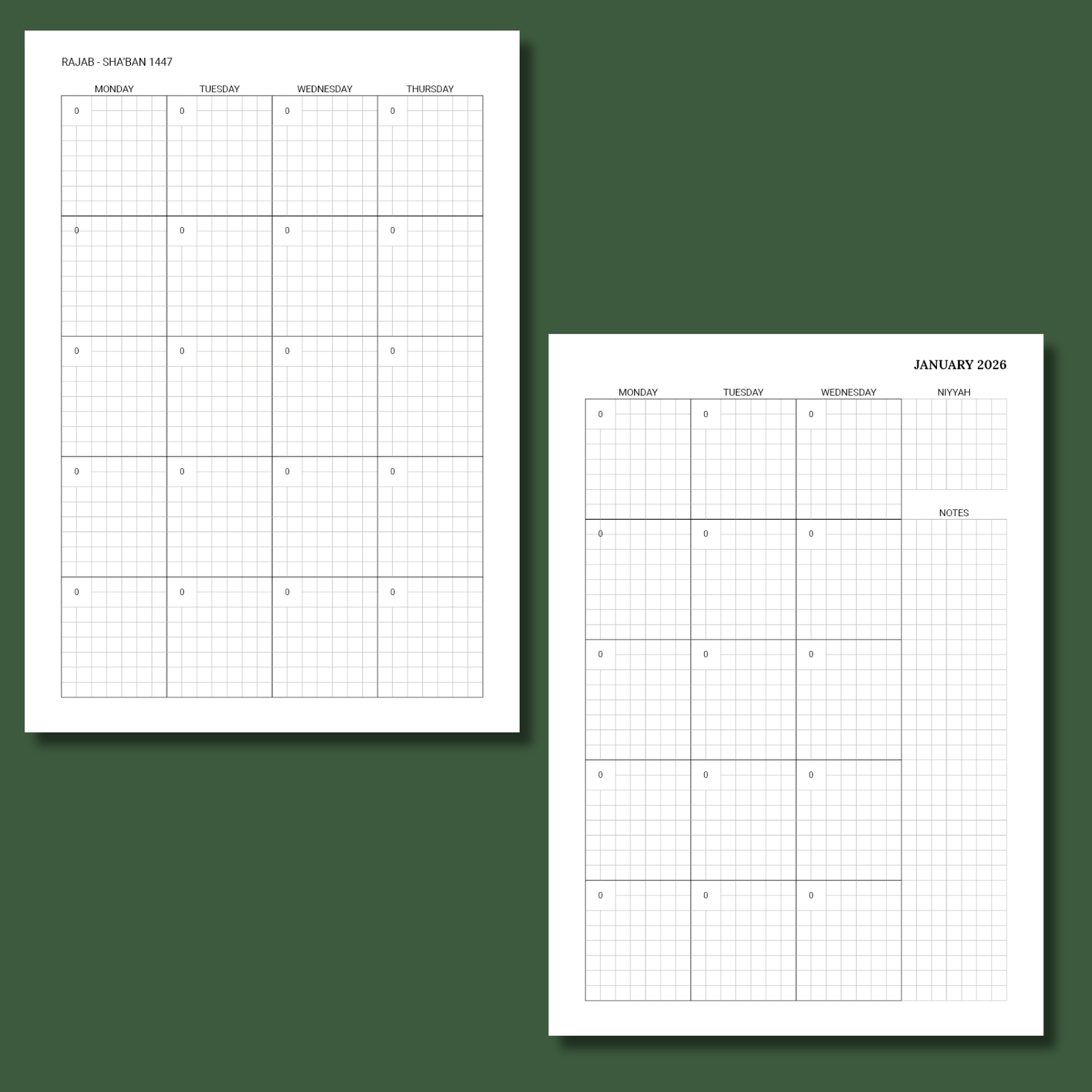 2026 Monthly Insert